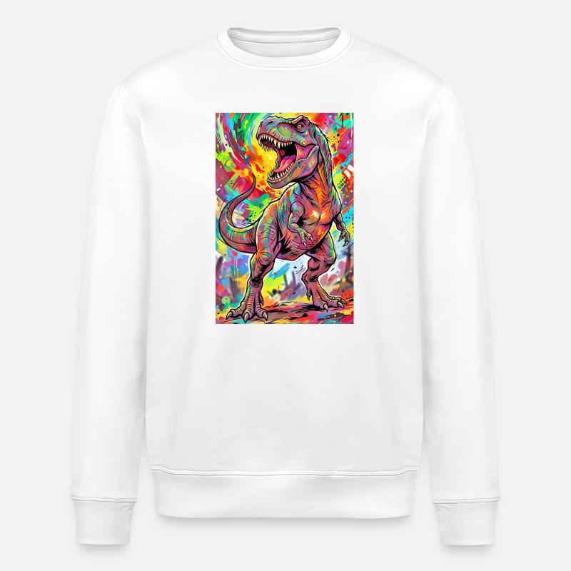 dinosaur - Stanley/Stella ROLLER Unisex Organic Sweatshirt - white