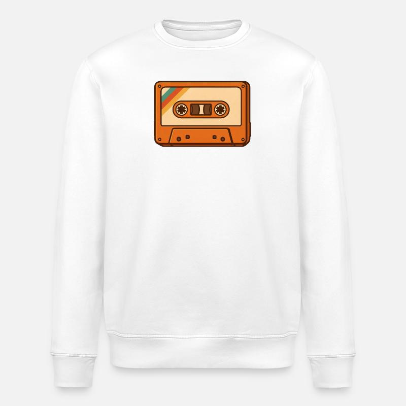 Retro Cassette - Stanley/Stella ROLLER Unisex Organic Sweatshirt - white