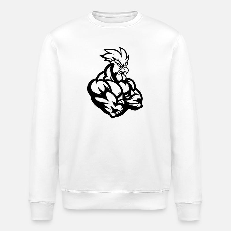 Rooster Comic - Stanley/Stella ROLLER Unisex Organic Sweatshirt - white