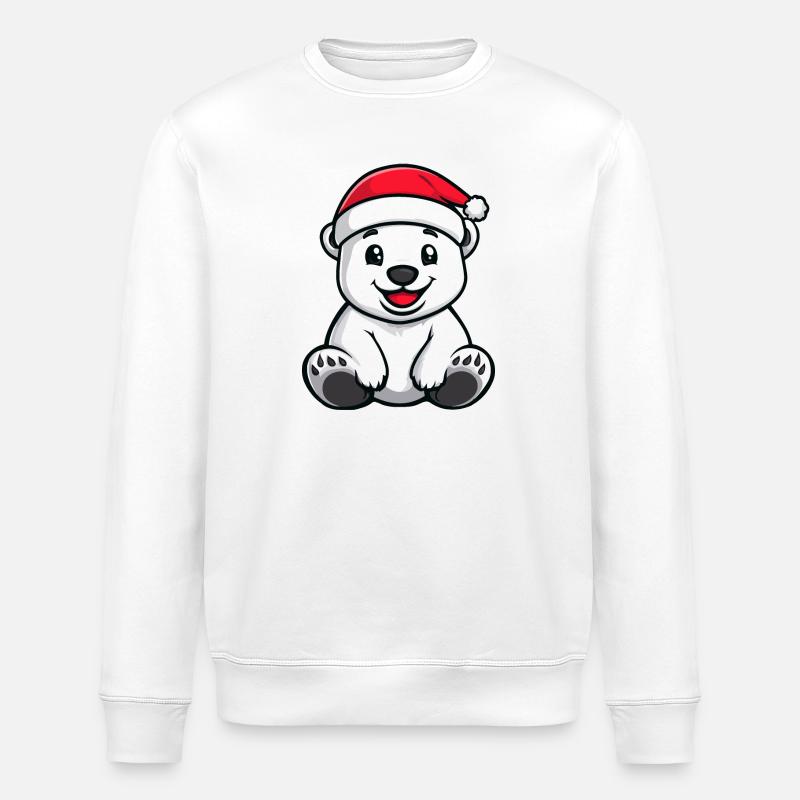 Eisbär Weihnachten - Stanley/Stella Unisex Bio-Sweatshirt ROLLER - Weiß