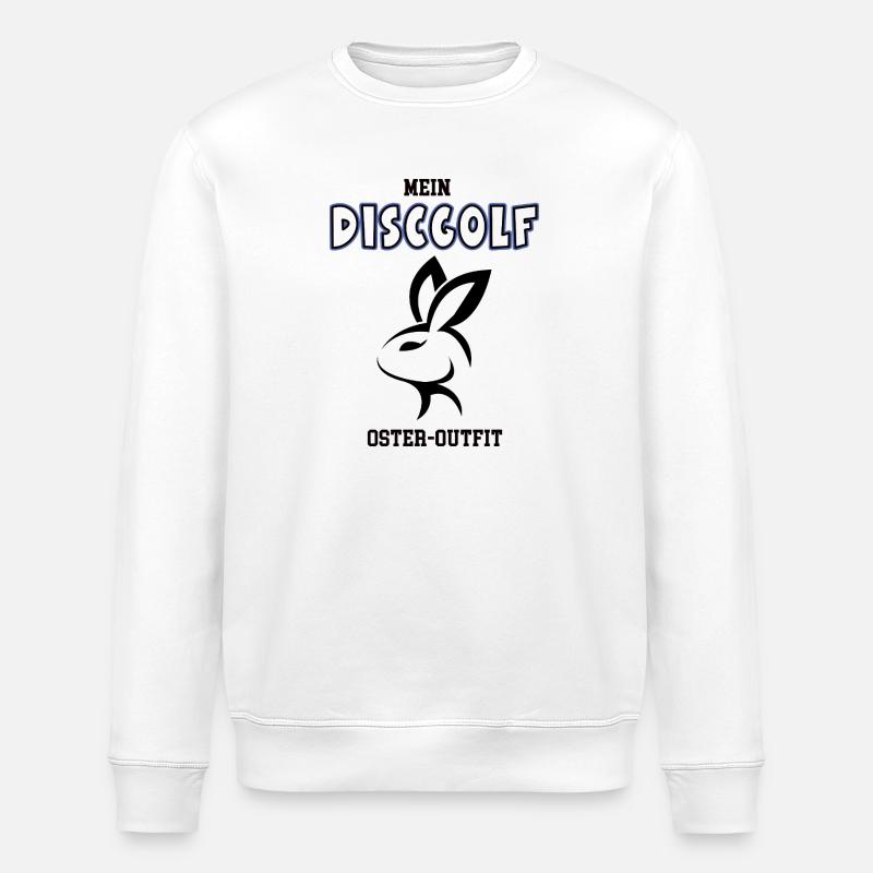 Discgolf Ostern Discgolfer Oster Outfit - Stanley/Stella Unisex Bio-Sweatshirt ROLLER - Weiß