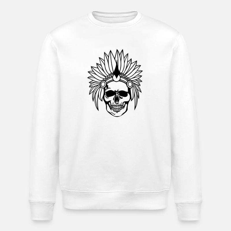 Illustration Schädel - Stanley/Stella Unisex Bio-Sweatshirt ROLLER - Weiß