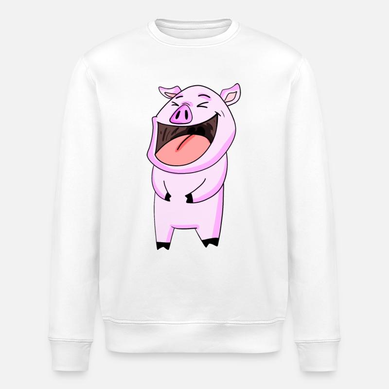 Schwein lacht - Stanley/Stella Unisex Bio-Sweatshirt ROLLER - Weiß
