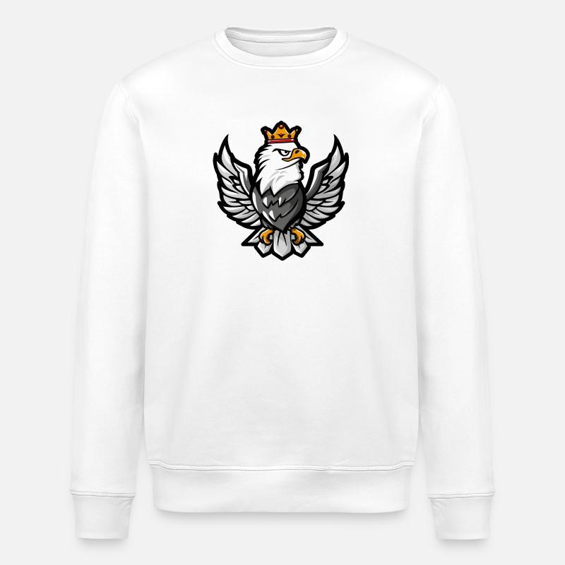 Eagle Cartoon Crown - Stanley/Stella ROLLER Unisex Organic Sweatshirt - white