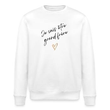 Ich werde großer Bruder sein - Bald großer Bruder - Stanley/Stella Unisex Bio-Sweatshirt ROLLER - Weiß - Vorne - Nik (191cm)