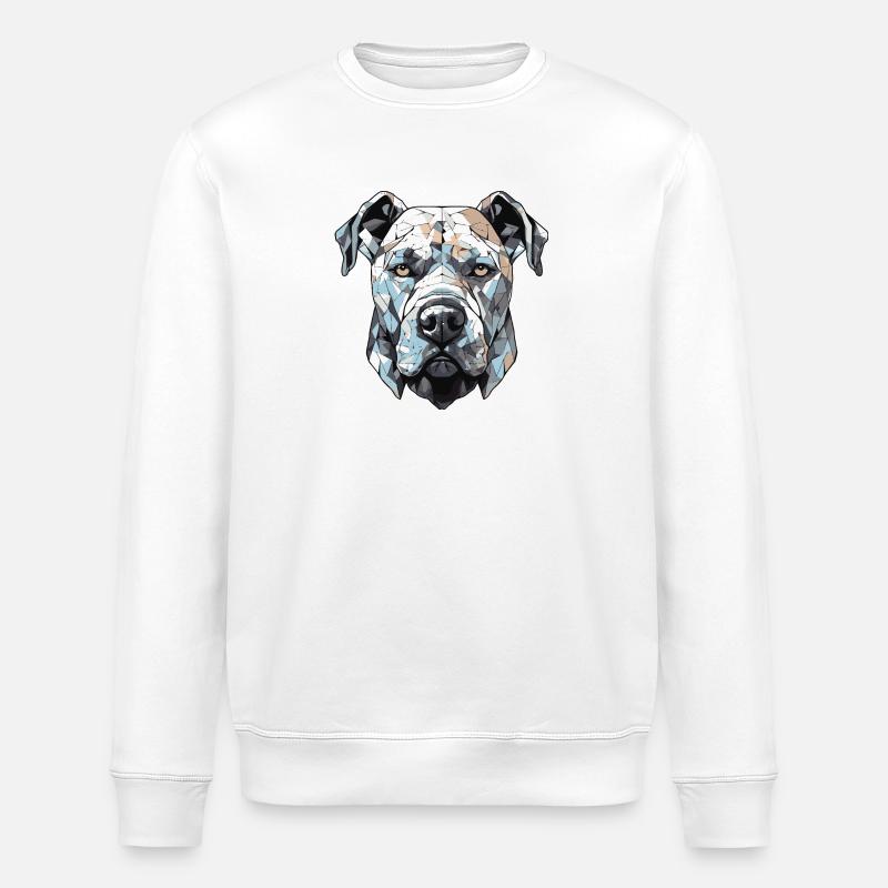 Dog Pitbull - Stanley/Stella ROLLER Unisex Organic Sweatshirt - white
