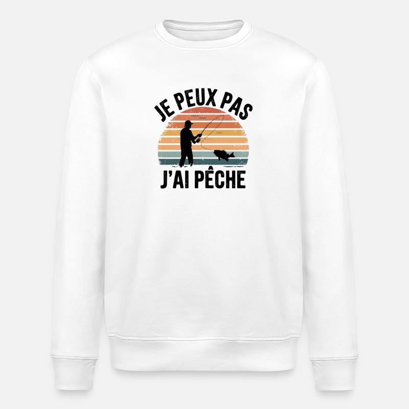Je Peux Pas, J'ai Pêche - Sweat bio ROLLER Stanley/Stella Unisexe - blanc