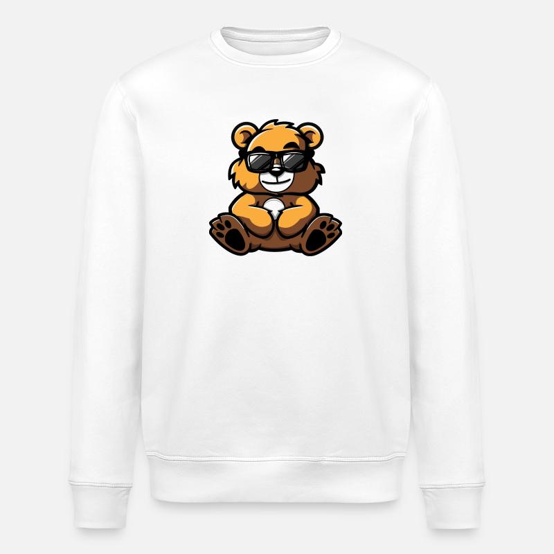 Bear Comic Cool - Stanley/Stella ROLLER Unisex Organic Sweatshirt - white