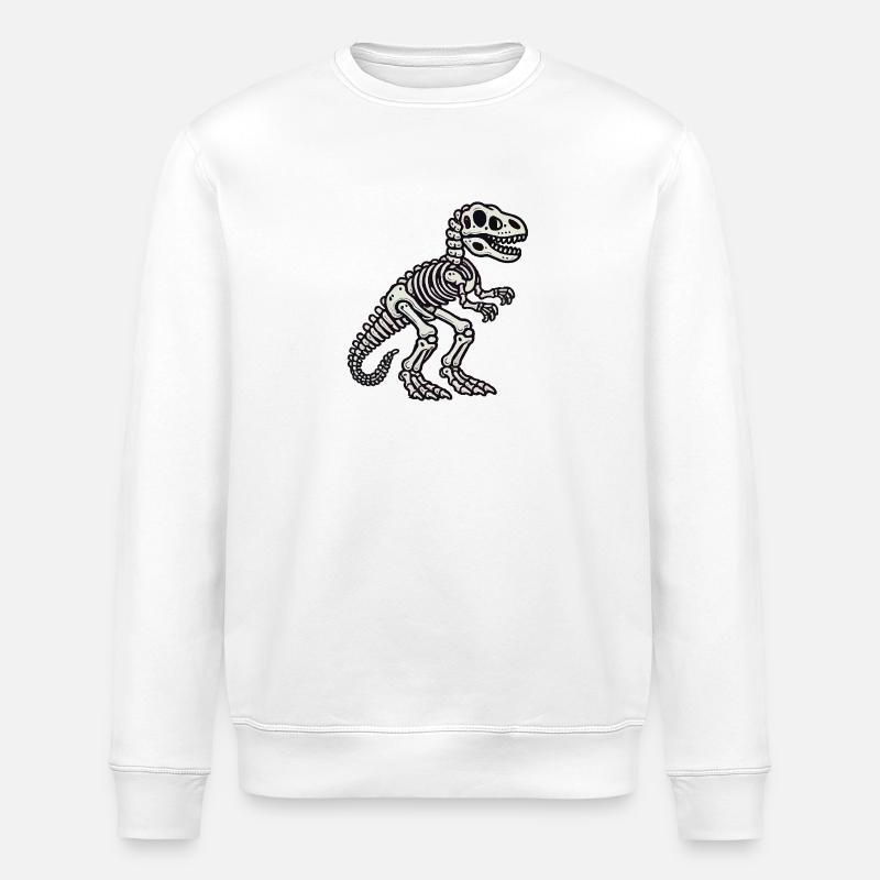 Dino Skeleton - Stanley/Stella ROLLER Unisex Organic Sweatshirt - white