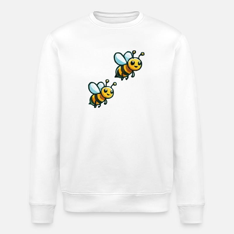 Bee Cartoon 2 - Stanley/Stella ROLLER Unisex Organic Sweatshirt - white