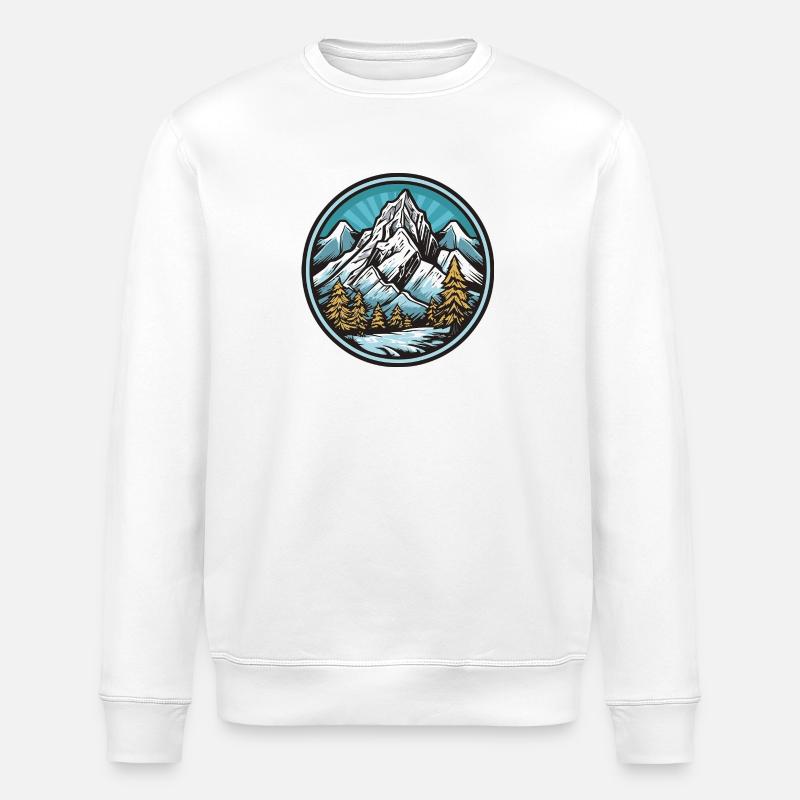Mountains - Stanley/Stella ROLLER Unisex Organic Sweatshirt - white