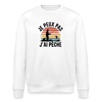 Je peux pas j'ai Pêche - Sweat bio ROLLER Stanley/Stella Unisexe - blanc - Devant - Nik (191cm)