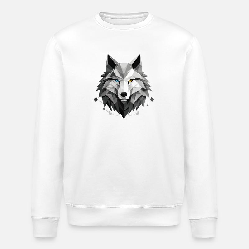Dual Spirit Wolf - Sweat bio ROLLER Stanley/Stella Unisexe - blanc