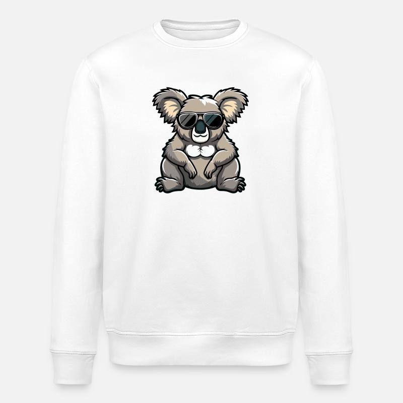 Koala Comic Cool - Stanley/Stella ROLLER Unisex Organic Sweatshirt - white
