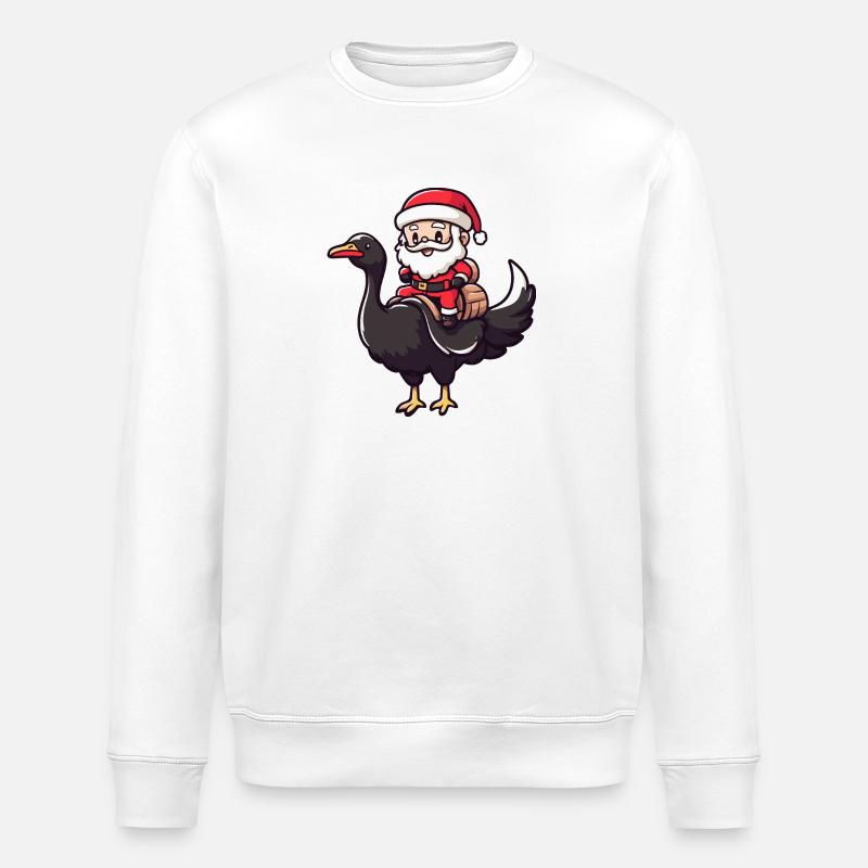 Strauß Weihnachtsmann Cartoon - Stanley/Stella Unisex Bio-Sweatshirt ROLLER - Weiß