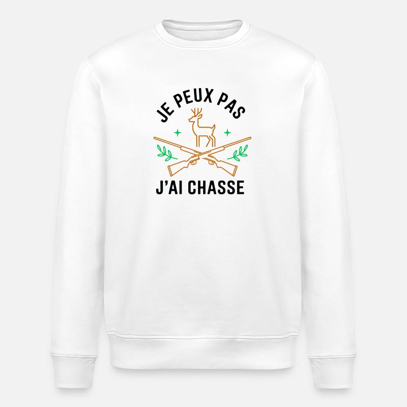 I can't I hunted - Stanley/Stella ROLLER Unisex Organic Sweatshirt - white