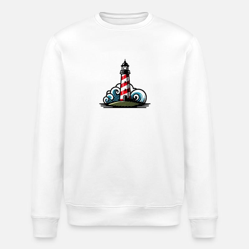 leuchtturm turm - Stanley/Stella Unisex Bio-Sweatshirt ROLLER - Weiß