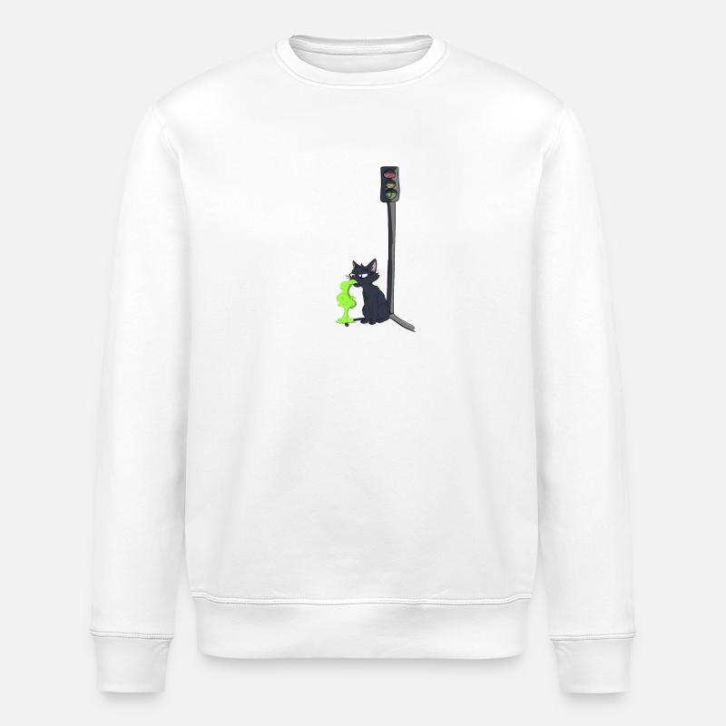 Der Katze ist schlecht - Stanley/Stella Unisex Bio-Sweatshirt ROLLER - Weiß