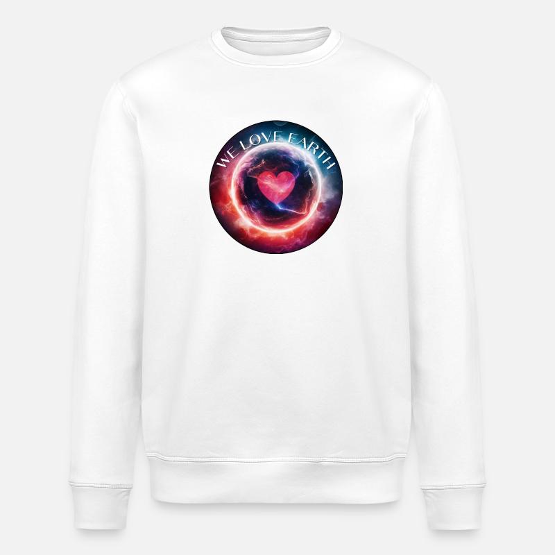 We love earth - Stanley/Stella ROLLER Unisex Organic Sweatshirt - white