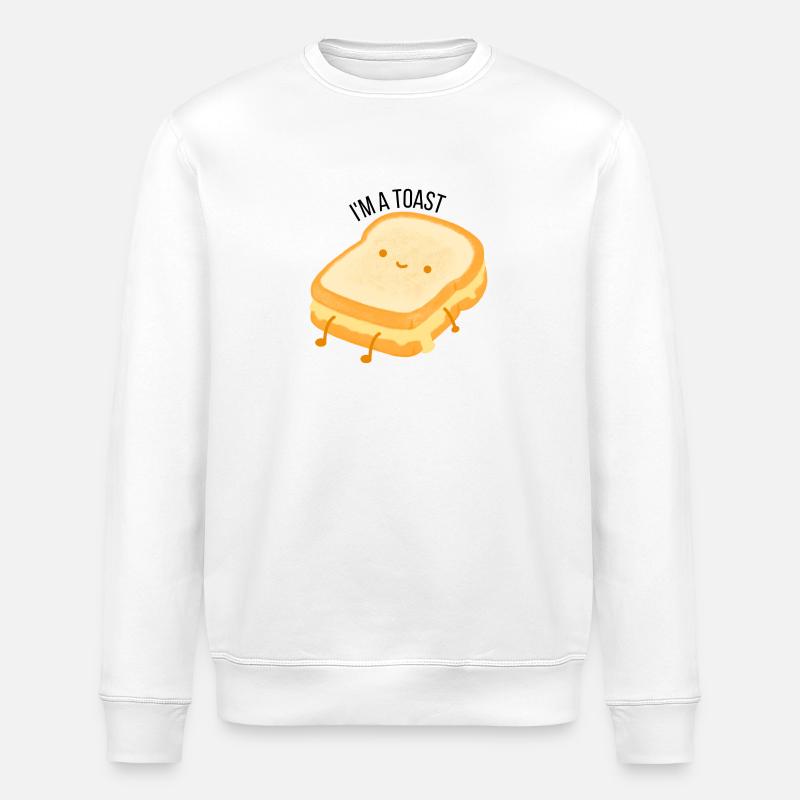 drôle toast nourriture kawaii humour - Sweat bio ROLLER Stanley/Stella Unisexe - blanc