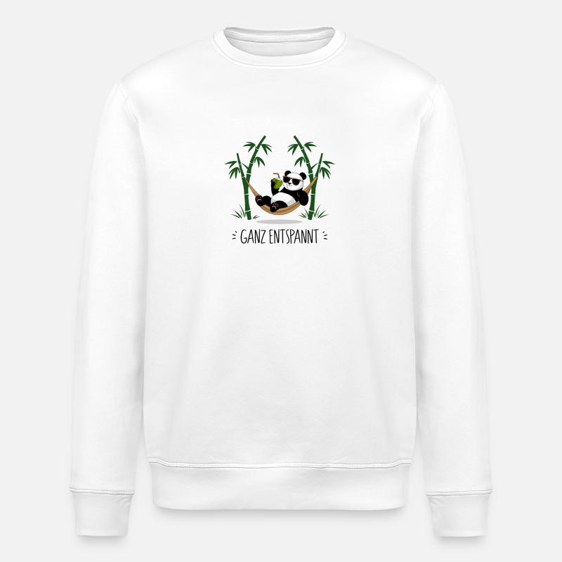 Ganz entspannt - Panda - Stanley/Stella Unisex Bio-Sweatshirt ROLLER - Weiß