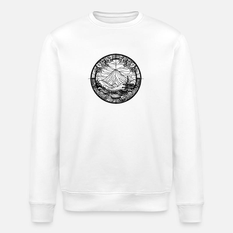 Fuji Black White - Stanley/Stella ROLLER Unisex Organic Sweatshirt - white