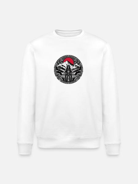 Japanischer Samurai-Krieger - Stanley/Stella Unisex Bio-Sweatshirt ROLLER - Weiß
