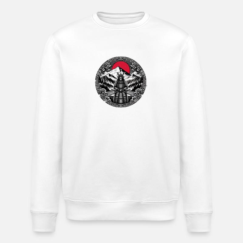 Japanese Samurai Warrior - Stanley/Stella ROLLER Unisex Organic Sweatshirt - white