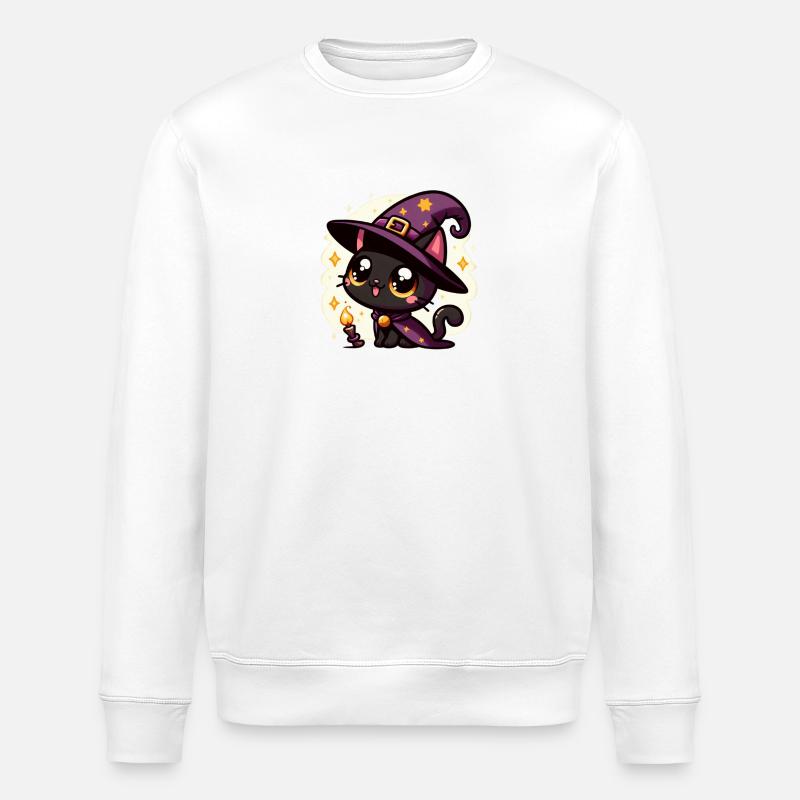 Spooky kitty Halloween - Stanley/Stella ROLLER Unisex Organic Sweatshirt - white