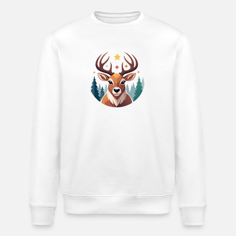 Renne de Noël - Sweat bio ROLLER Stanley/Stella Unisexe - blanc