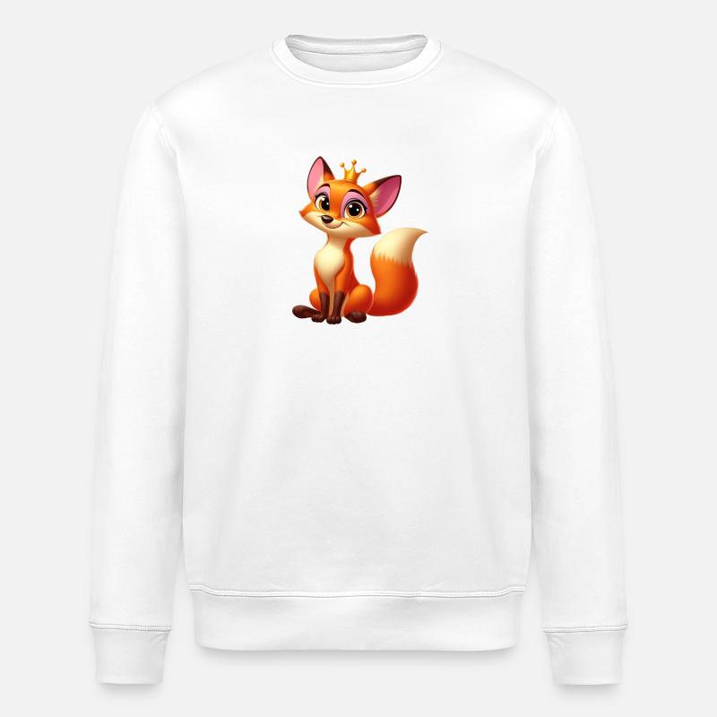 Fox Queen - Stanley/Stella ROLLER Unisex Organic Sweatshirt - white