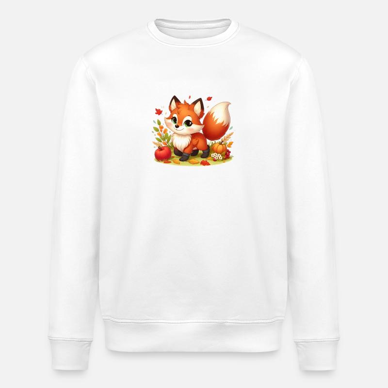 Fox Autumn - Stanley/Stella ROLLER Unisex Organic Sweatshirt - white