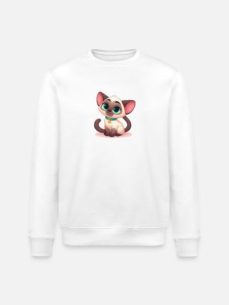 Siamese 11 - Stanley/Stella ROLLER Unisex Organic Sweatshirt - white