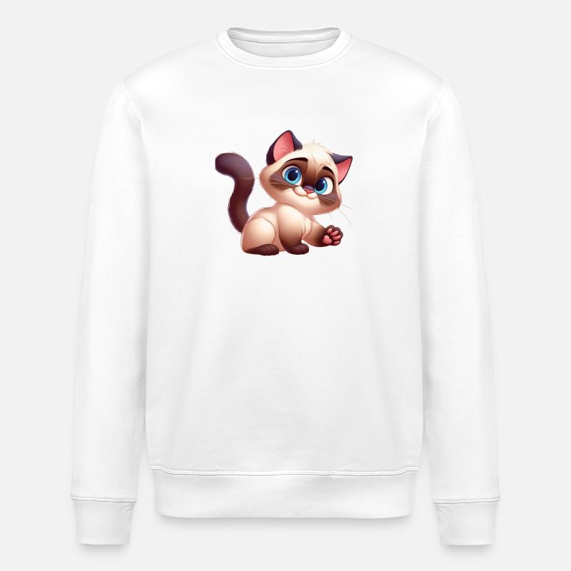 Siamese 18 - Stanley/Stella ROLLER Unisex Organic Sweatshirt - white