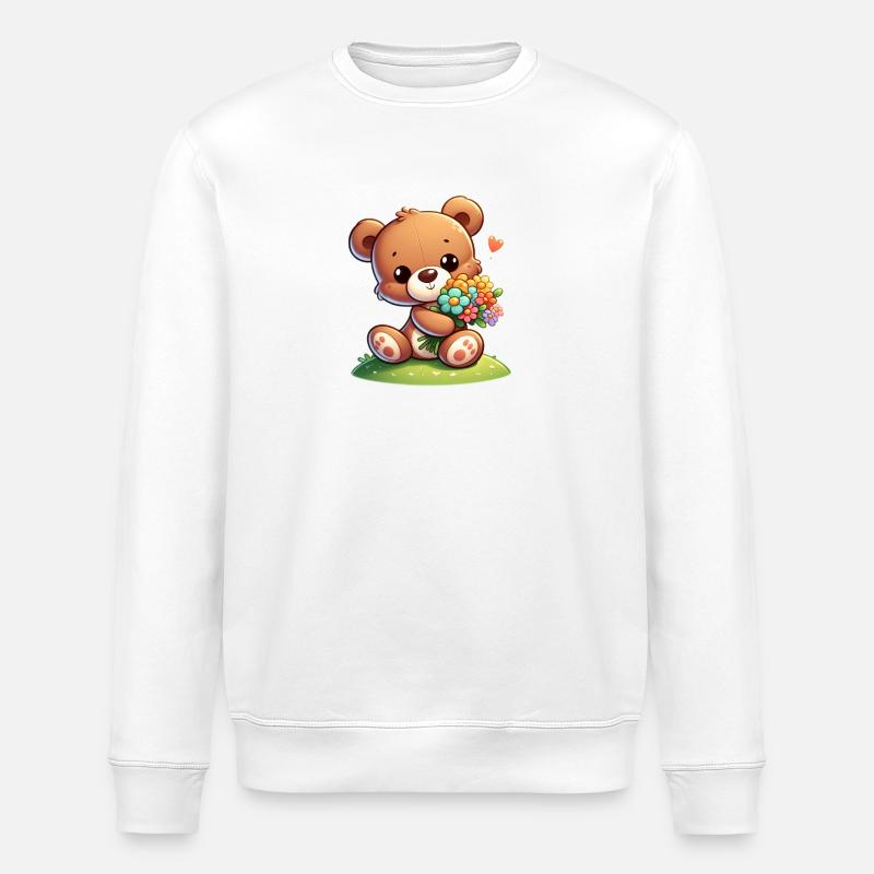 Teddy Bear 5 - Stanley/Stella ROLLER Unisex Organic Sweatshirt - white