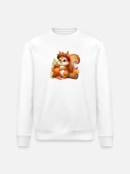 Squirell Autumn - Stanley/Stella ROLLER Unisex Organic Sweatshirt - white