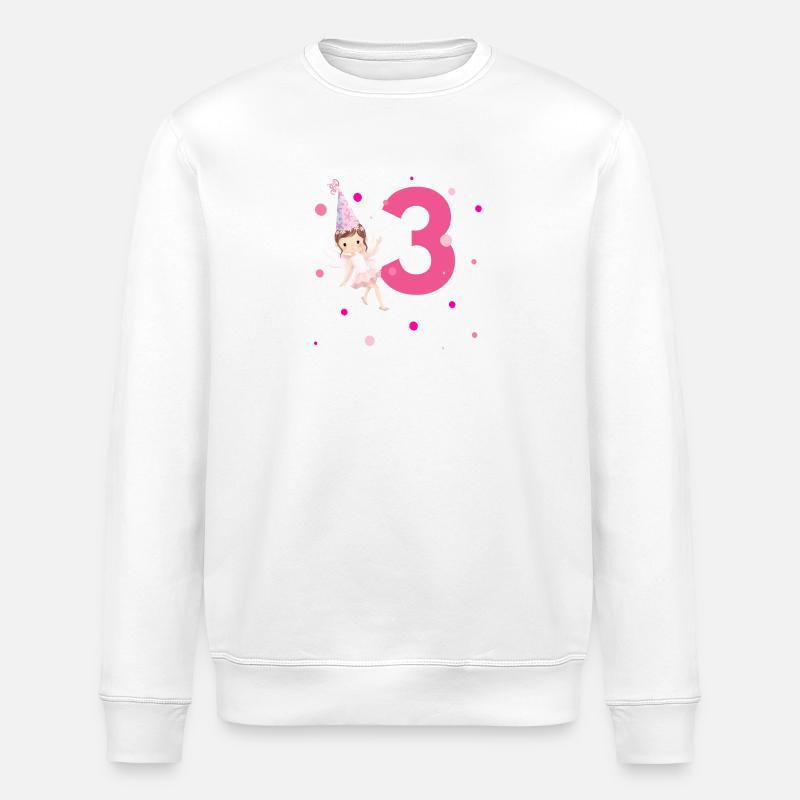 3e anniversaire fée rose - Sweat bio ROLLER Stanley/Stella Unisexe - blanc