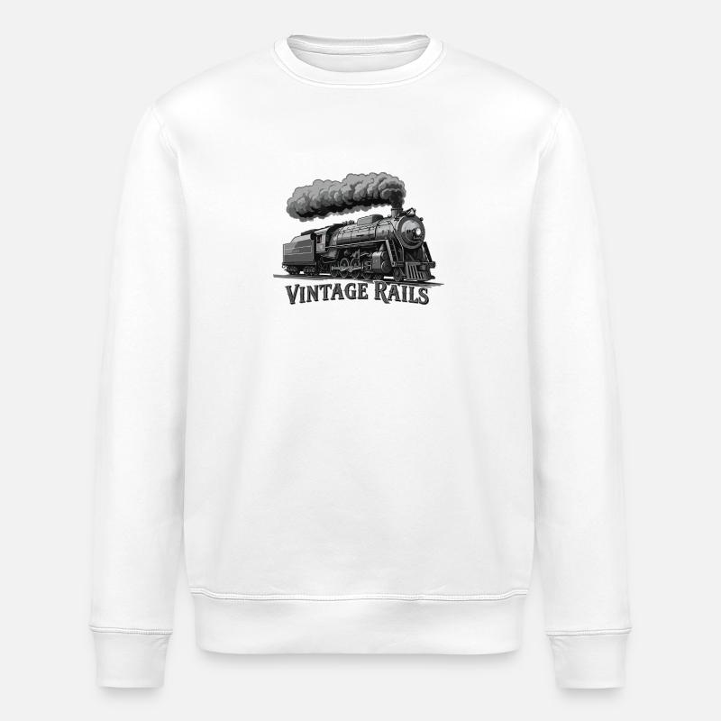 Locomotive à vapeur d’époque - Sweat bio ROLLER Stanley/Stella Unisexe - blanc