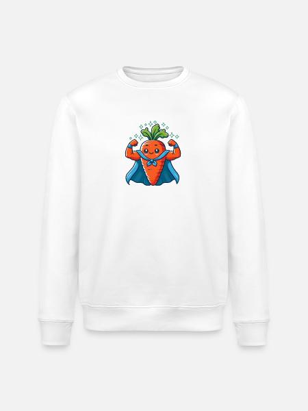 Super-Carotte musclé - Sweat bio ROLLER Stanley/Stella Unisexe - blanc