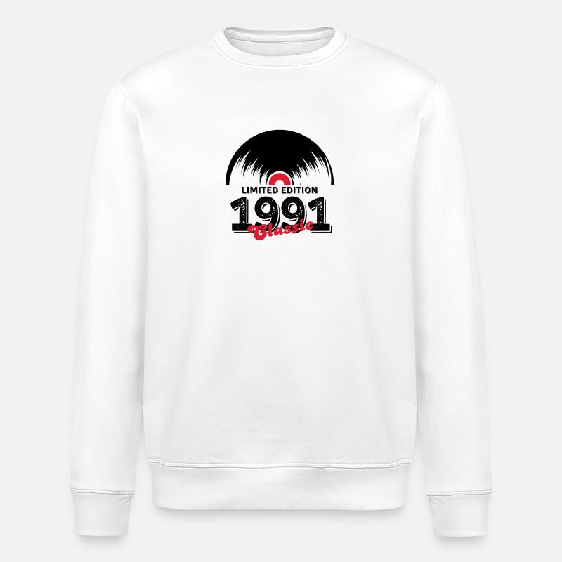 Limited edition 1991 Classic vinyl - Stanley/Stella ROLLER Unisex Organic Sweatshirt - white