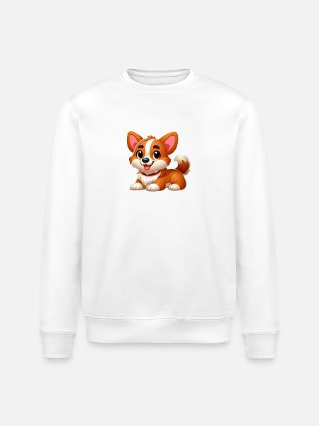 Corgi 7 - Stanley/Stella ROLLER Unisex Organic Sweatshirt - white