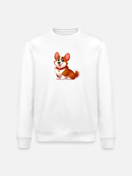 Corgi 16 - Stanley/Stella ROLLER Unisex Organic Sweatshirt - white