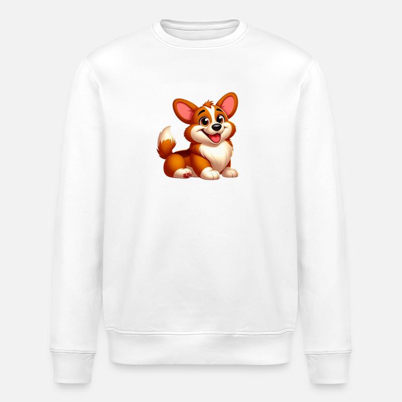 corgi - Stanley/Stella ROLLER Unisex Organic Sweatshirt - white