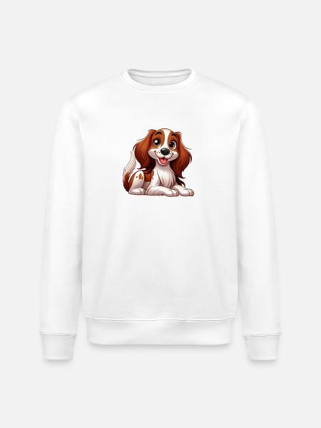 Brittany Spaniel - Stanley/Stella ROLLER Unisex Organic Sweatshirt - white