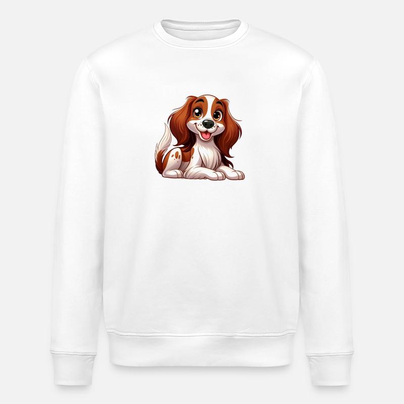Brittany Spaniel - Stanley/Stella ROLLER Unisex Organic Sweatshirt - white