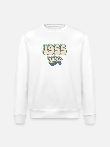 1955 Retro Geschenkidee - Stanley/Stella Unisex Bio-Sweatshirt ROLLER - Weiß
