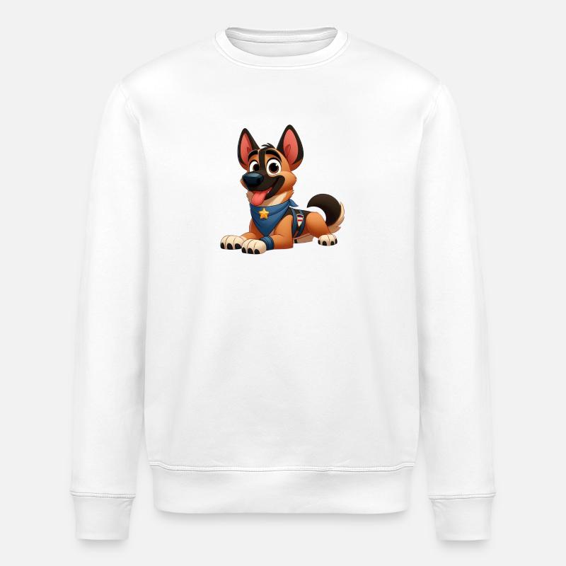 Malinois 10 - Stanley/Stella ROLLER Unisex Organic Sweatshirt - white