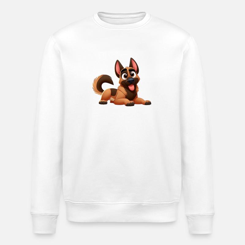 Malinois 12 - Stanley/Stella ROLLER Unisex Organic Sweatshirt - white