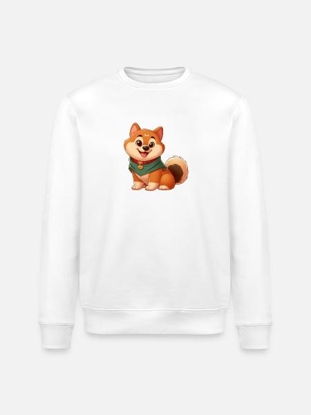 Shiba 2 - Stanley/Stella ROLLER Unisex Organic Sweatshirt - white