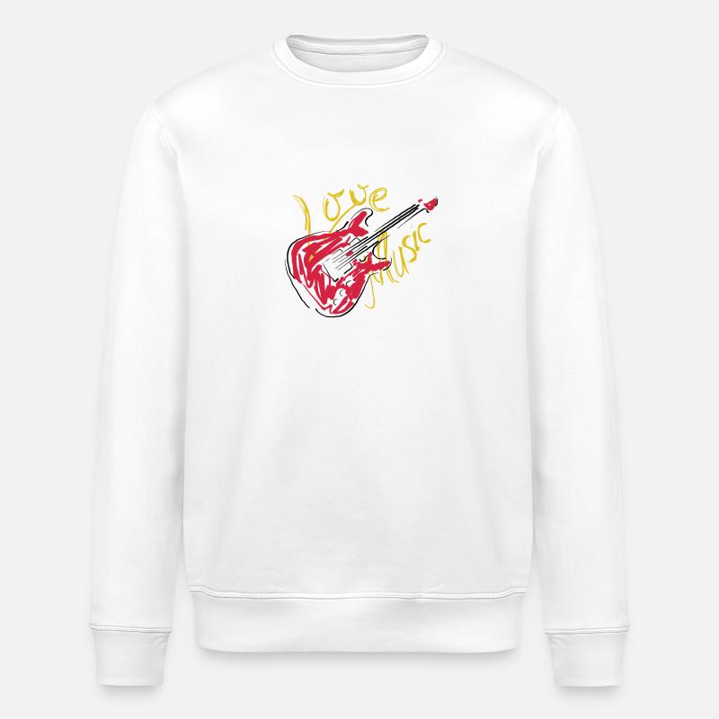 Love Music - Stanley/Stella ROLLER Unisex Organic Sweatshirt - white